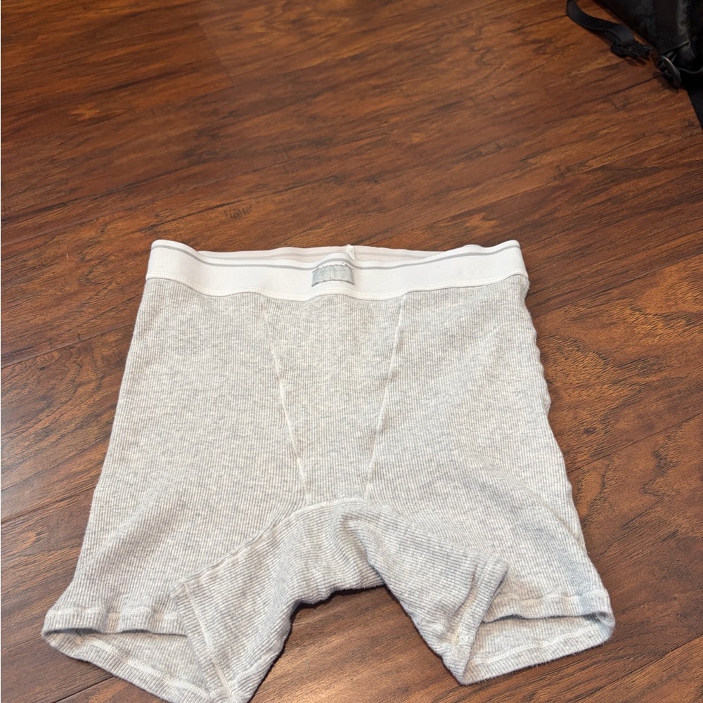 Skims cotton rib boxer light heather grey